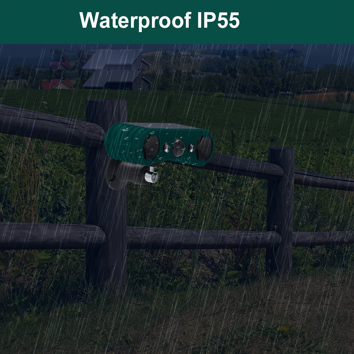 2024 Ультразвуковой солнечный отпугиватель животных с датчиком движения, сигнализацией и мигающими огнями