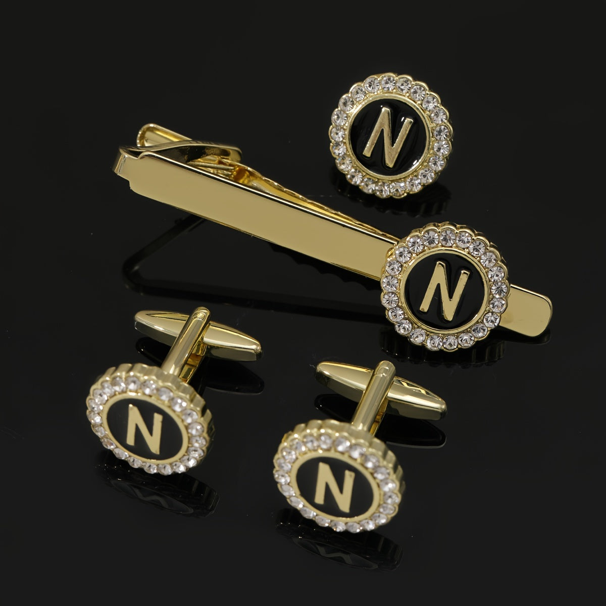 Men's All-Inclusive Accessory Set with Tie Clips Cufflinks Brooches Limited Edition