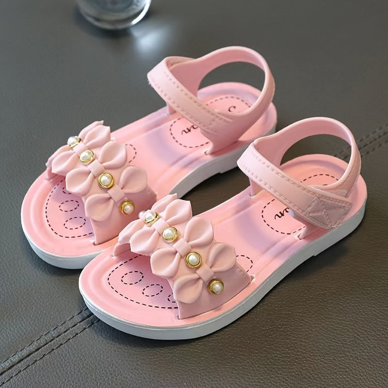 Girls' Summer Sandals Toddler Girls Non-Slip PVC Floral Princess Shoes for Beach and Casual Wear