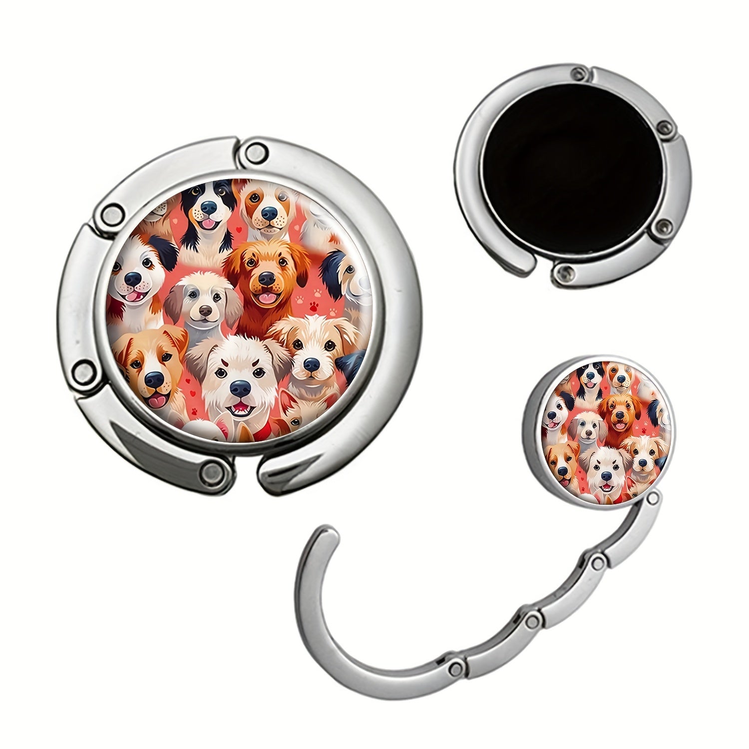 Dog-Themed Foldable Purse Hanger Table Hook for Handbags Travel Gift