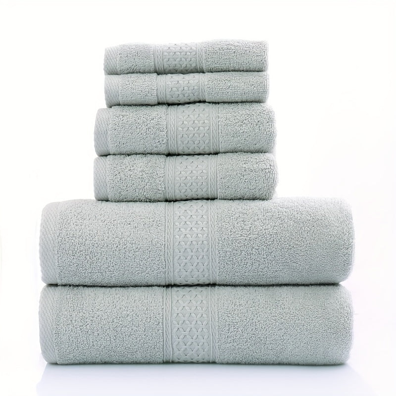 Cotton Linen Towel Set 6-Piece Bath Hand Washcloths White