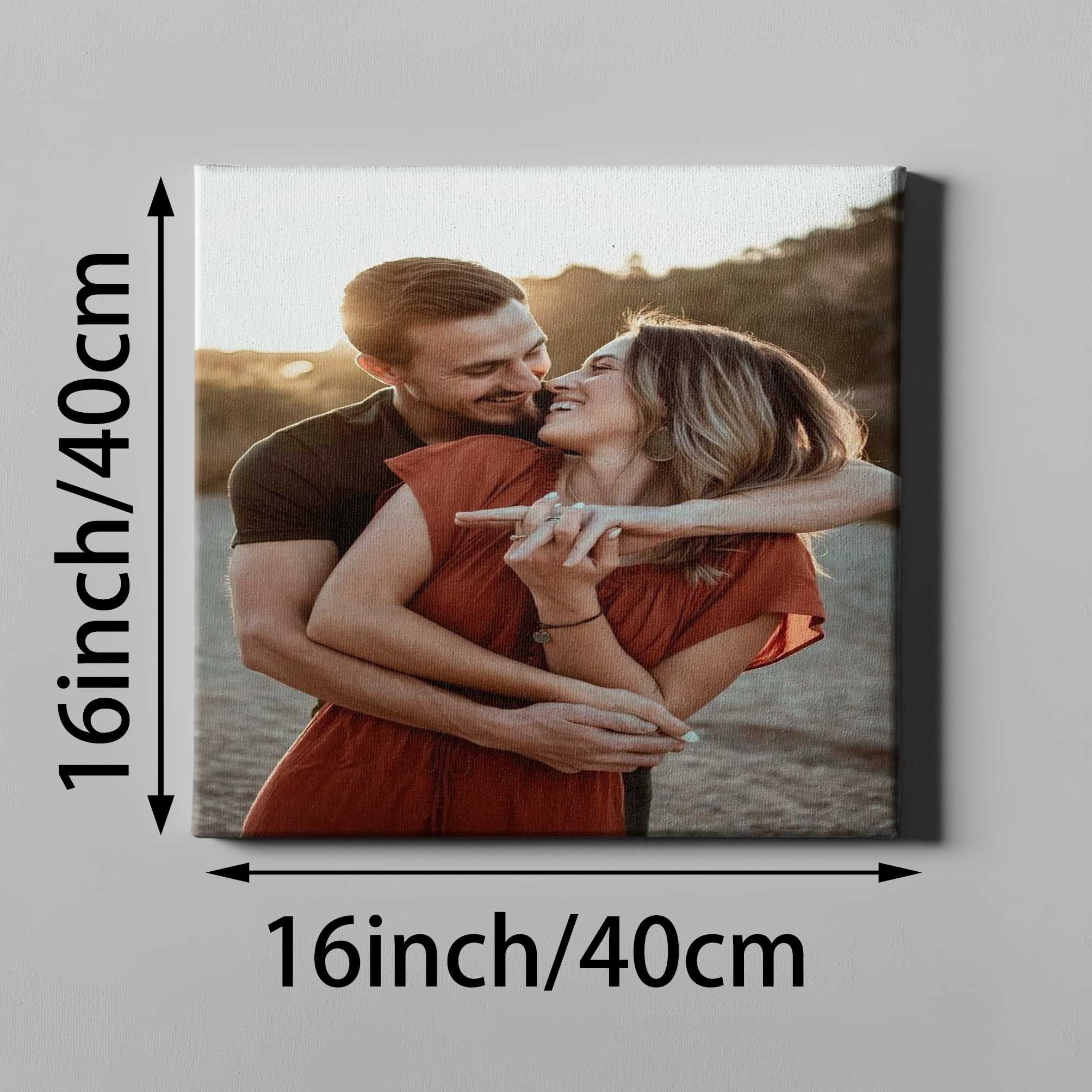 Personalized Couple Photo Canvas Wall Art, Framed, Custom Keepsake Gift