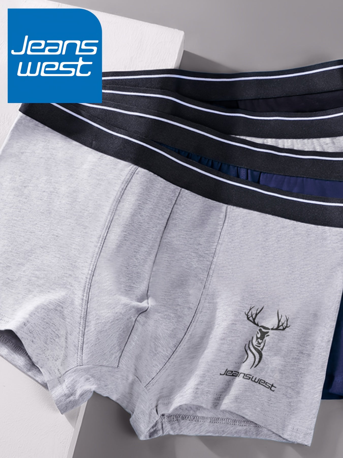 Men's Cotton Boxer Briefs 4-Pack Breathable Stretchy Print Underwear