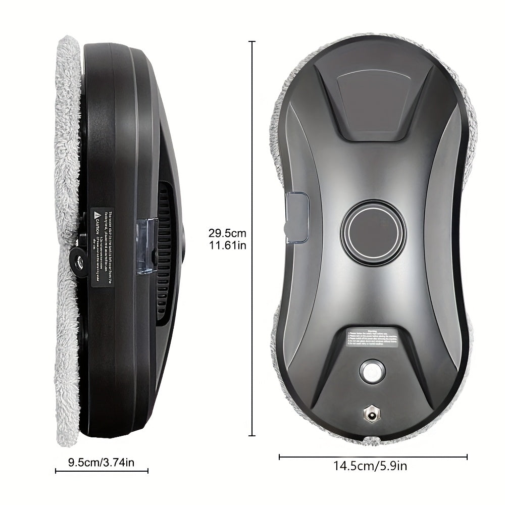 Aqlli purkashli masofadan boshqarish bilan avtomatik deraza tozalash robotu, qora, 500mAh qayta tiklanadigan litiy batareya