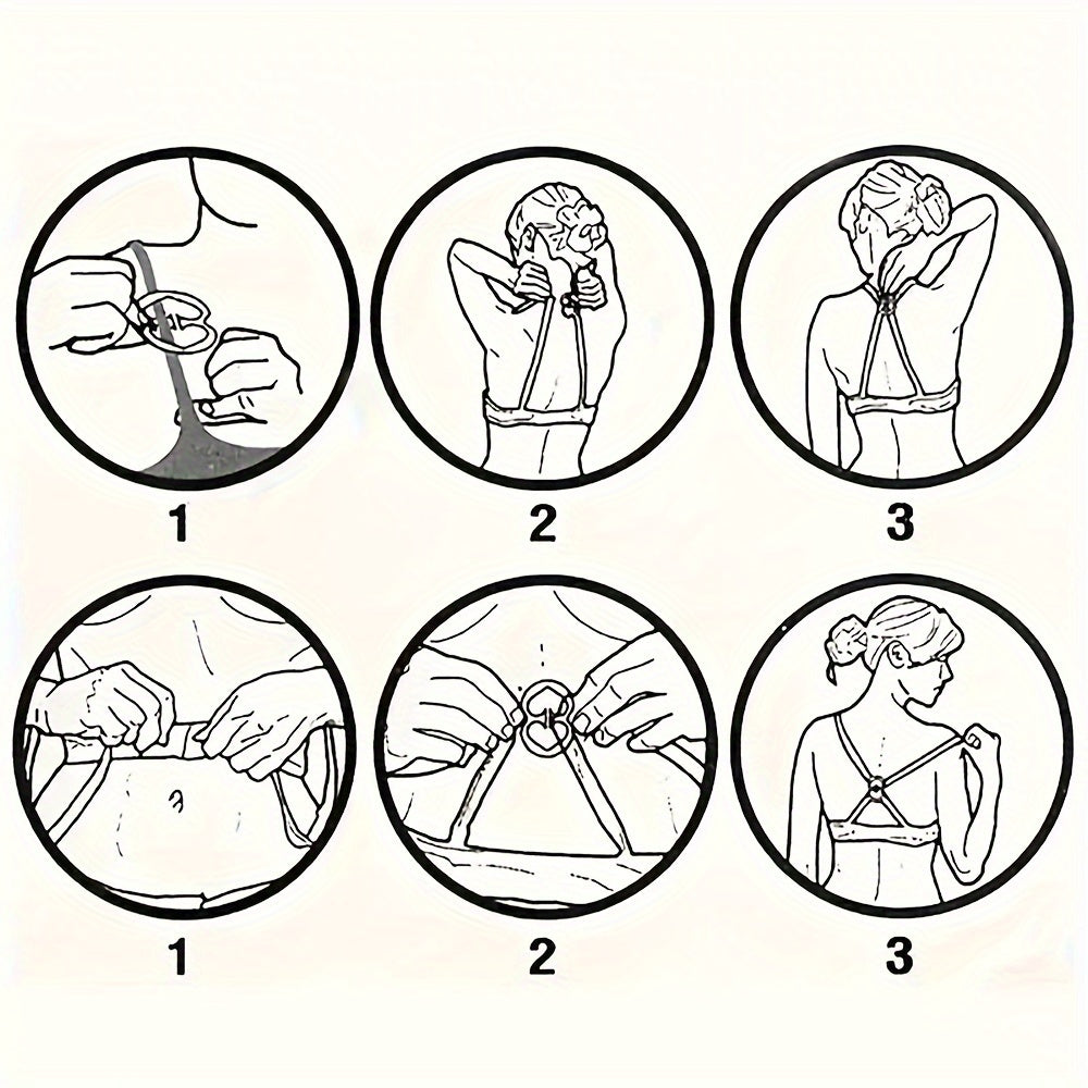 Women's Floral Bra Strap Clips Invisible Non-slip Seamless Accessories