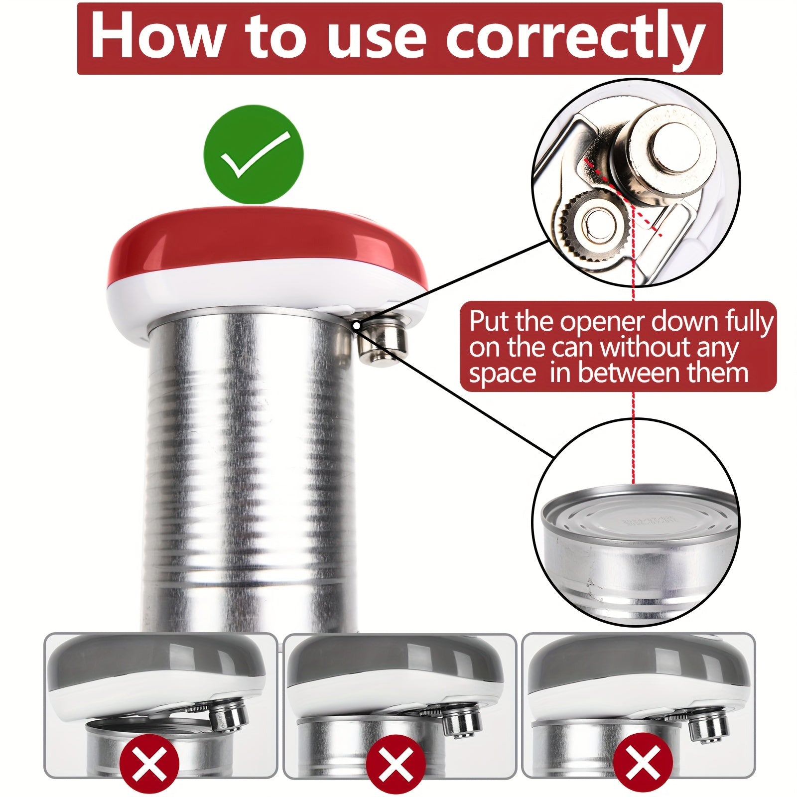 Electric Can Opener Battery-Powered Safety Gadget Kitchen Plastic 36V