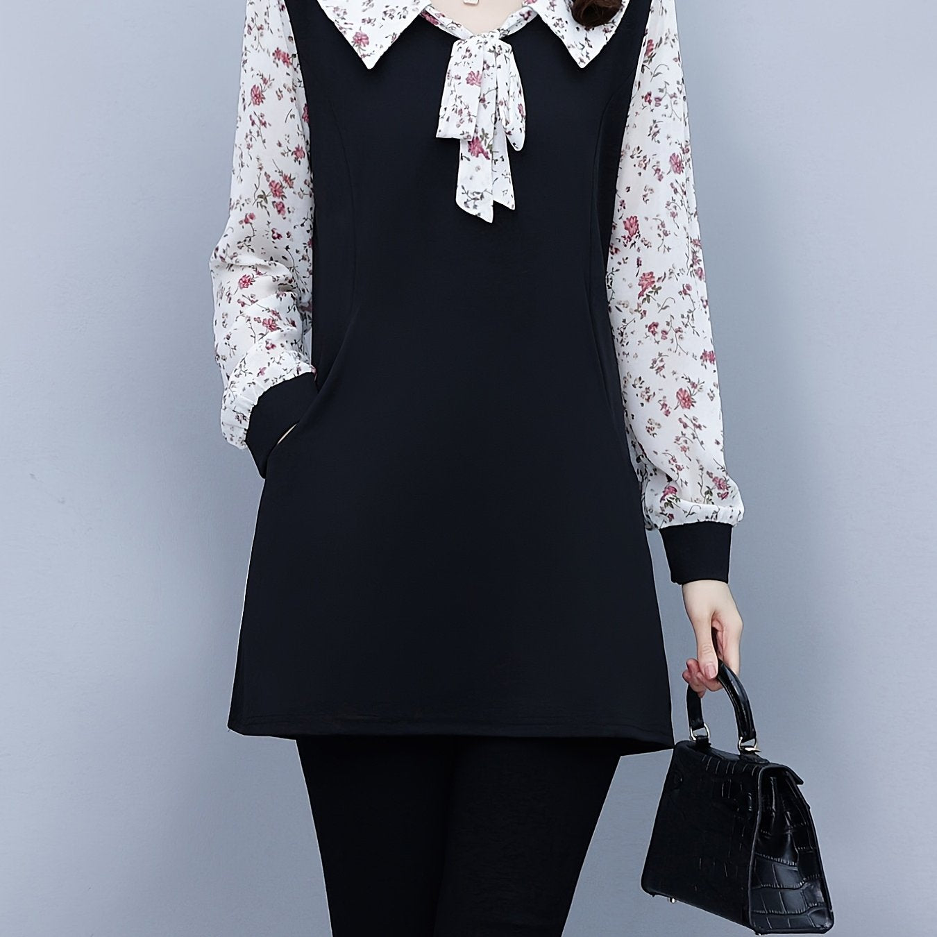 Women's Floral Chiffon Short Sleeve Spring Autumn Western Style Top