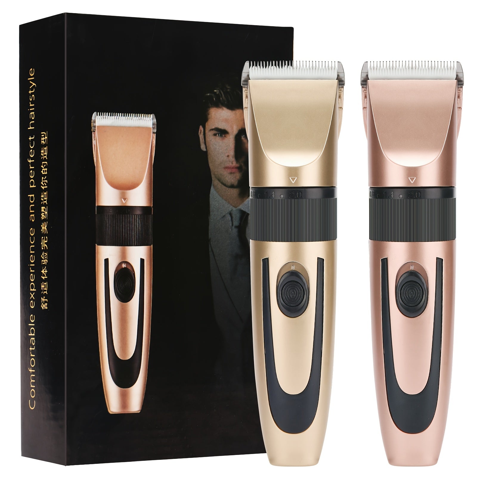 Rechargeable cordless men's haircut kit for home or salon use portable clippers