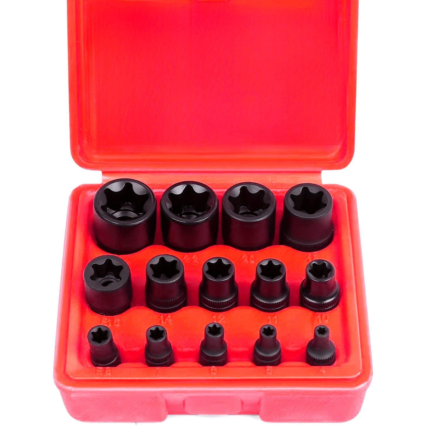14 Pcs E-Torx Socket Set with External and Female Plum Blossom Design