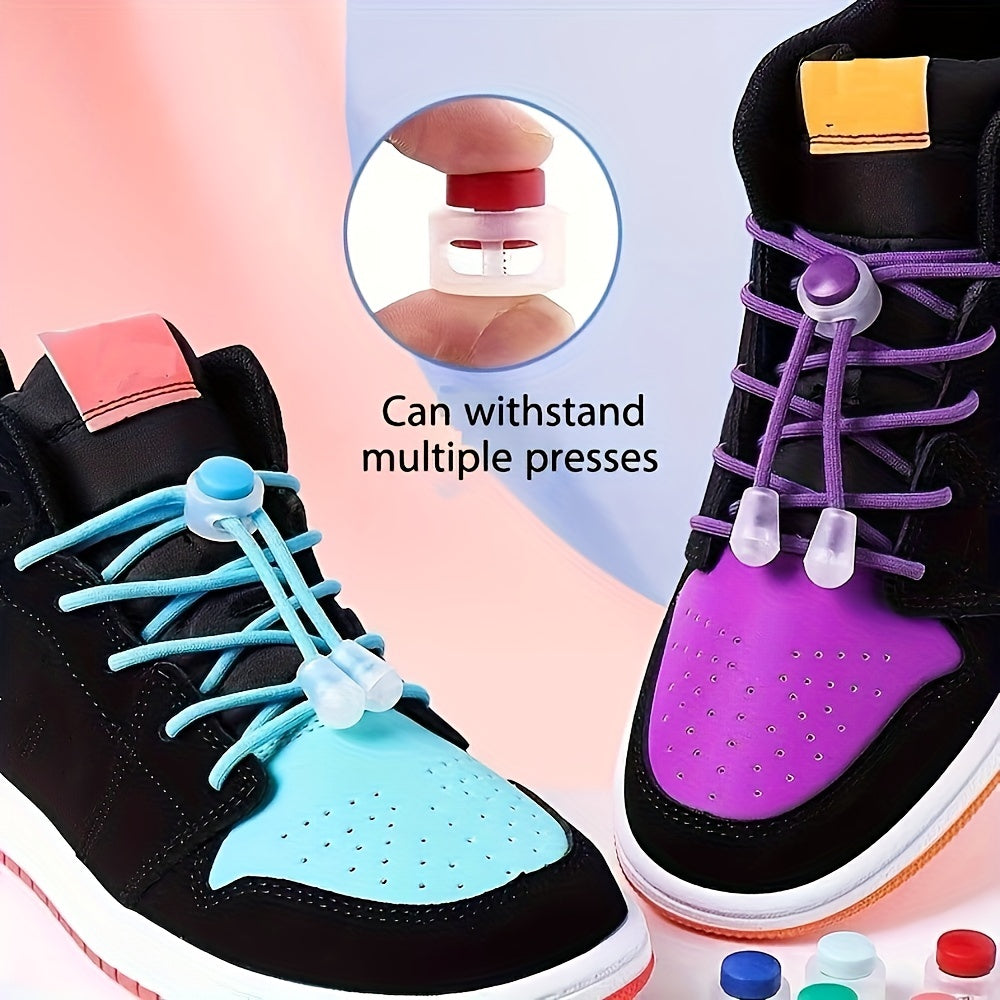 Adult Spandex Elastic Shoelaces Lazy Tie-Free Sneakers 100cm