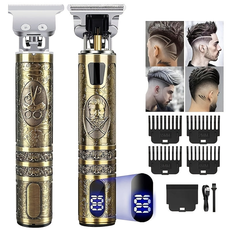 Men's Electric Hair Clipper with Rechargeable Lithium Battery and Adjustable Combs