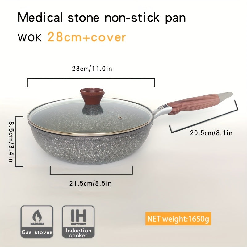 Yopishqoq bo'lmagan alyuminiy vok - Gaz va induksiya pechlari uchun mos, tozalash oson, uy oshxonalariga juda mos keladi