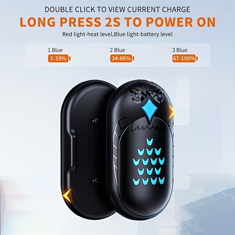 Two-Pack Rechargeable Hand Warmers 6000mAh Portable USB Heated Pocket Heaters for Outdoor Camping Winter Hunting