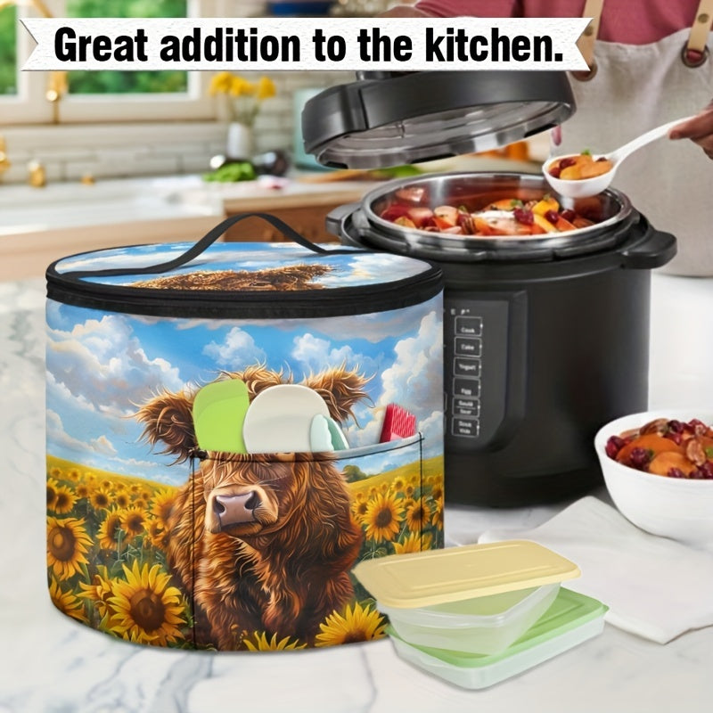 Polyester Pressure Cooker Cover Insulated Zipper Tote Fits Most Electric Pressure Cookers and Air Fryers