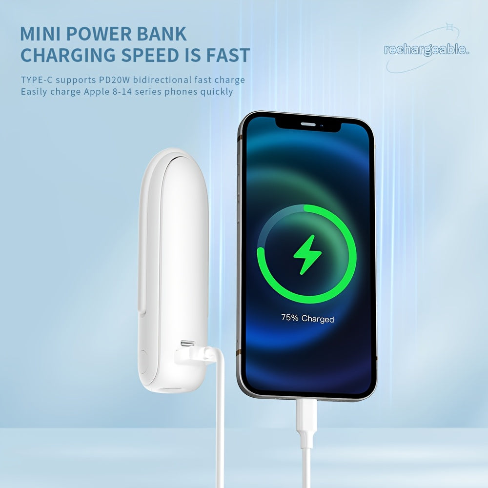 Pink Mini Portable Fan with Power Bank USB Rechargeable for Camping Travel Beach