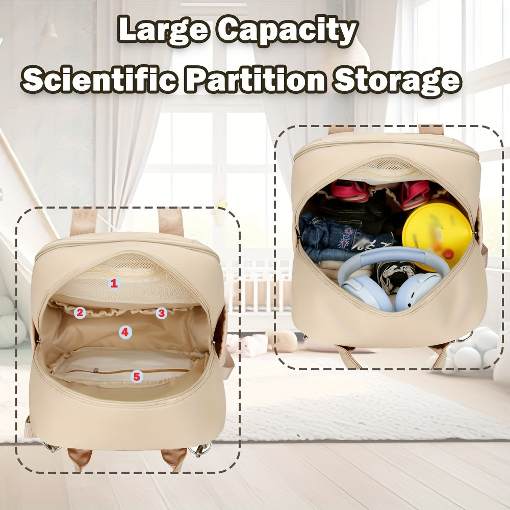 Waterproof Diaper Backpack for Boys and Girls with Multiple Pockets and Durable Polyester