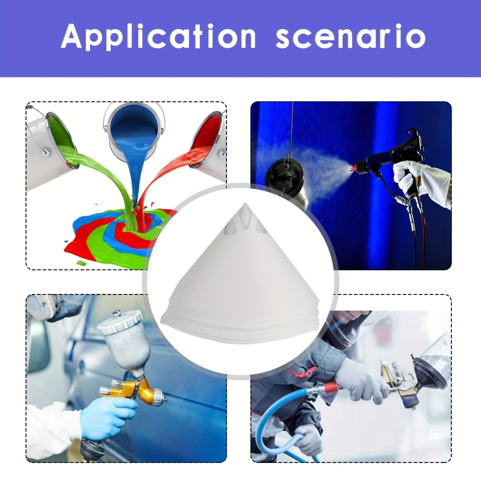 20/50 Pcs Spray Gun Paper Funnels Paint Filter Impurities Tool