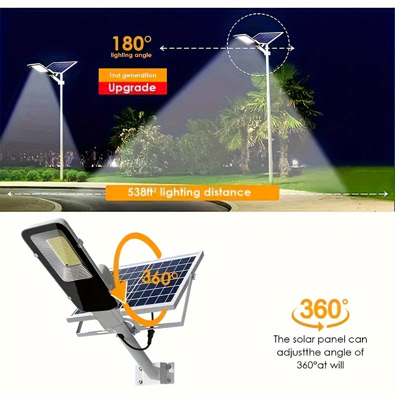 Solar Street Light 350 LEDs Remote Control Waterproof Garden Terrace Garage