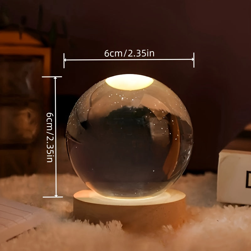 Giraffe Crystal Ball Night Light 6cm USB LED Desk Lamp for Bedroom Decor