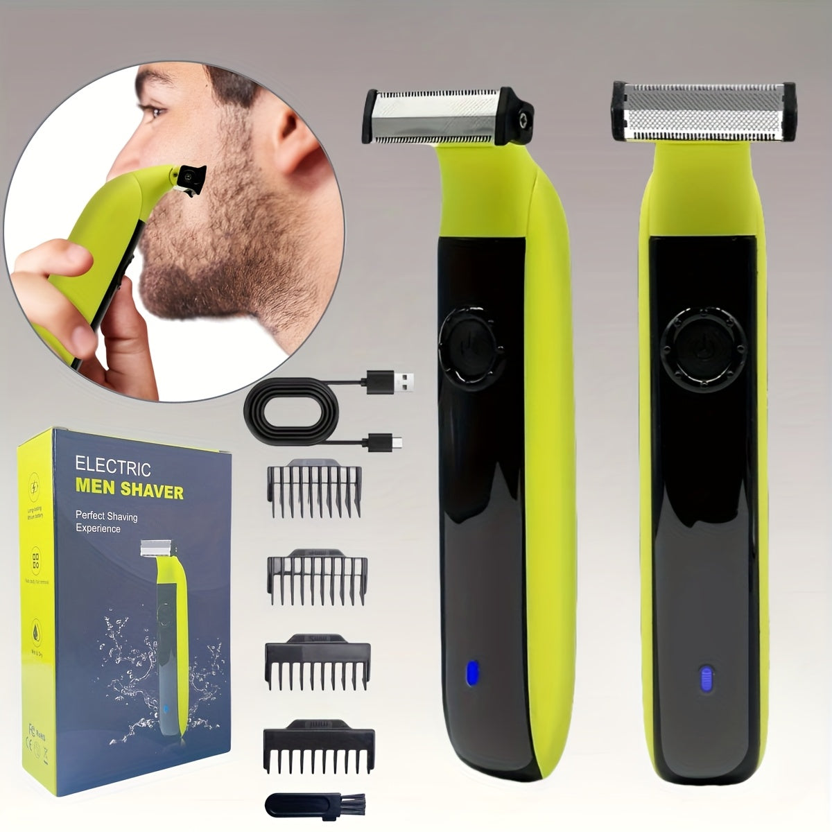 Мужская портативная перезаряжаемая электробритва для подарка