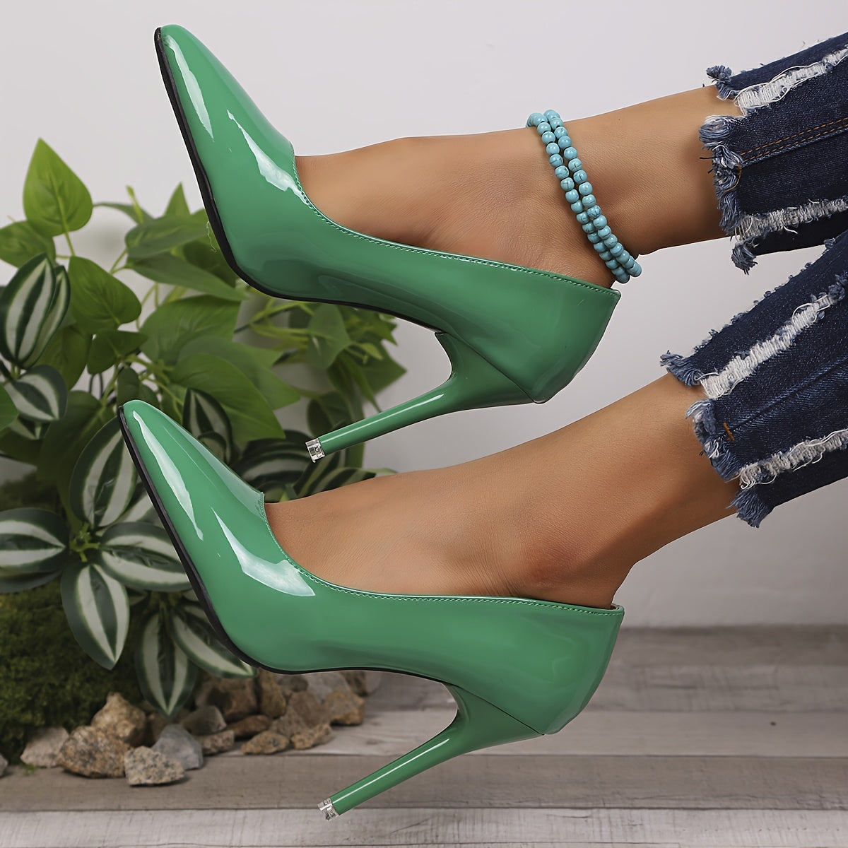 Women's White Pointed Toe Stiletto Heels 10cm Ultra High Pumps Office Party