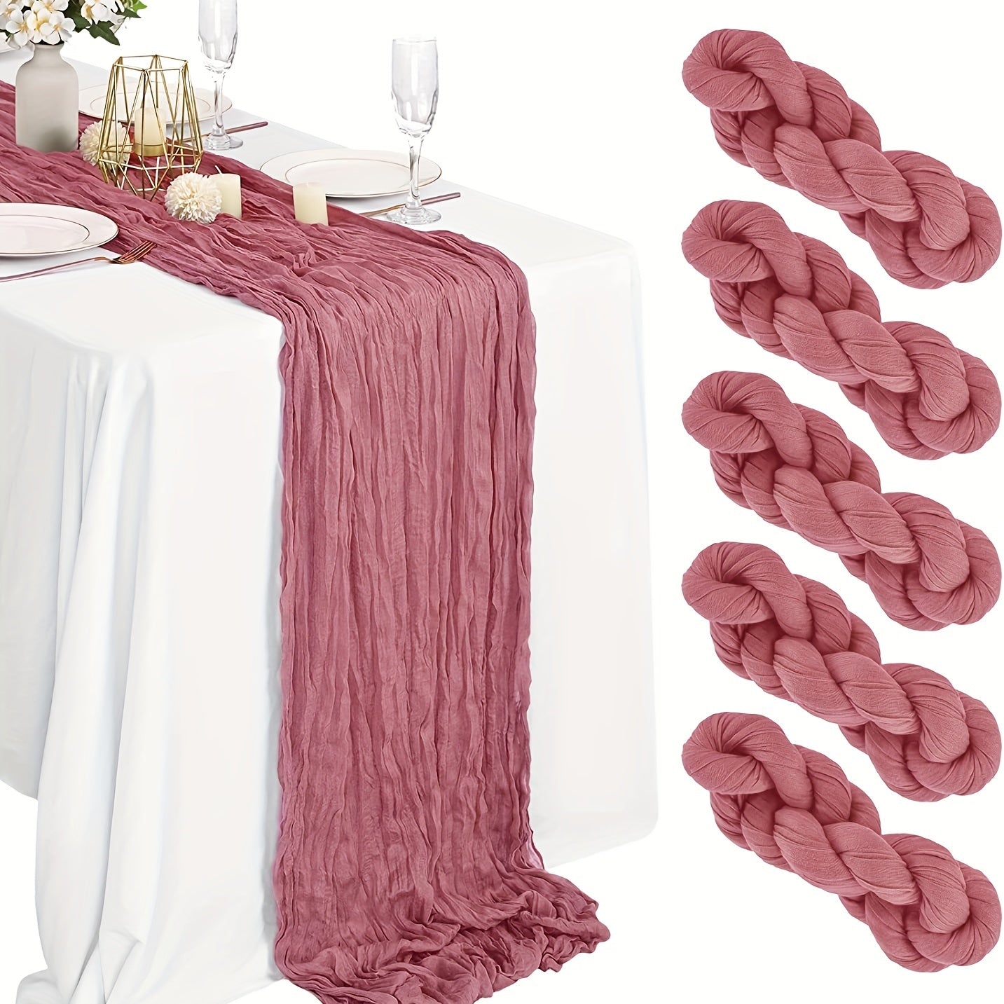 Boho Cheesecloth Table Runner for Home Decor and Events