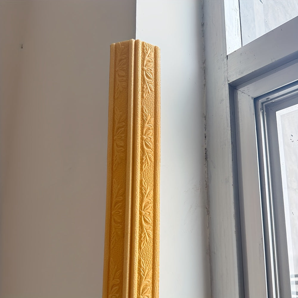 Waterproof XPE Foam Baseboard Molding Trim with Floral Design for Wall Protection and DIY Decor