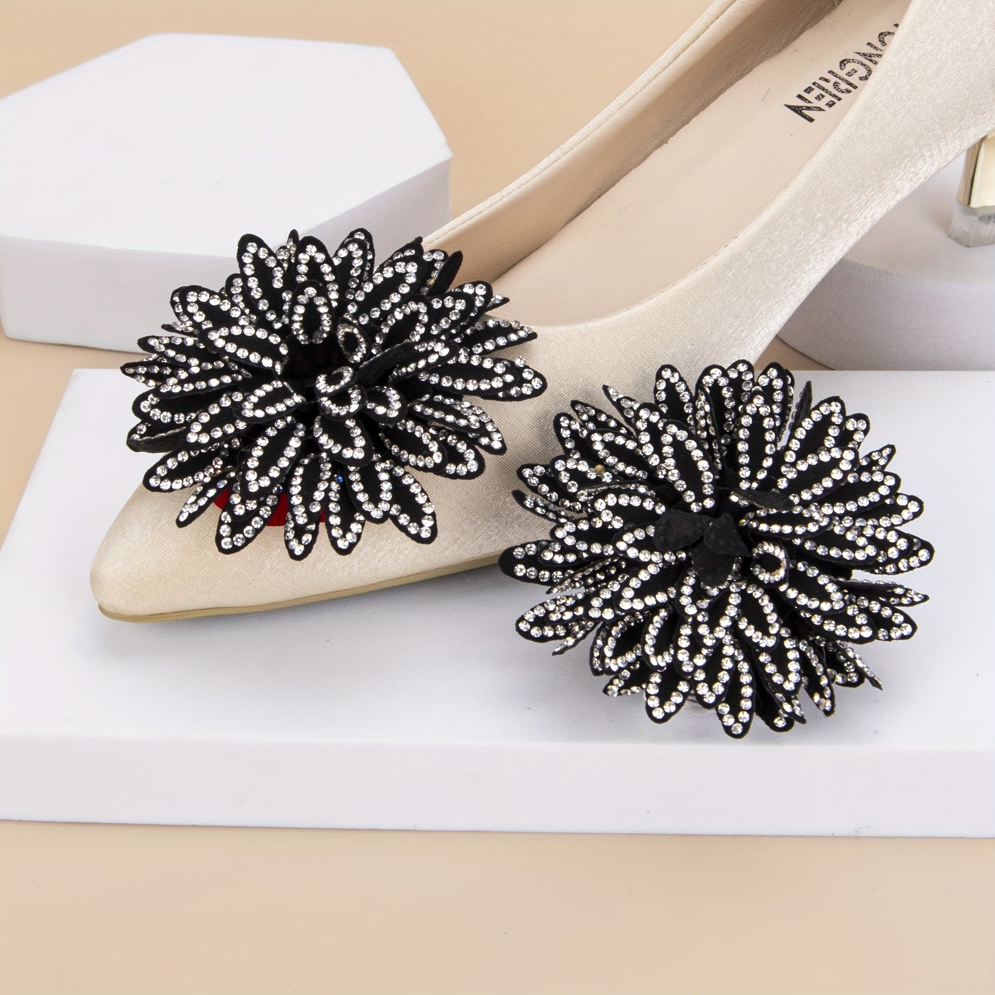 Women's Rhinestone Floral Bow Butterfly Shoe Clips Red 2-Pack Bridal Party