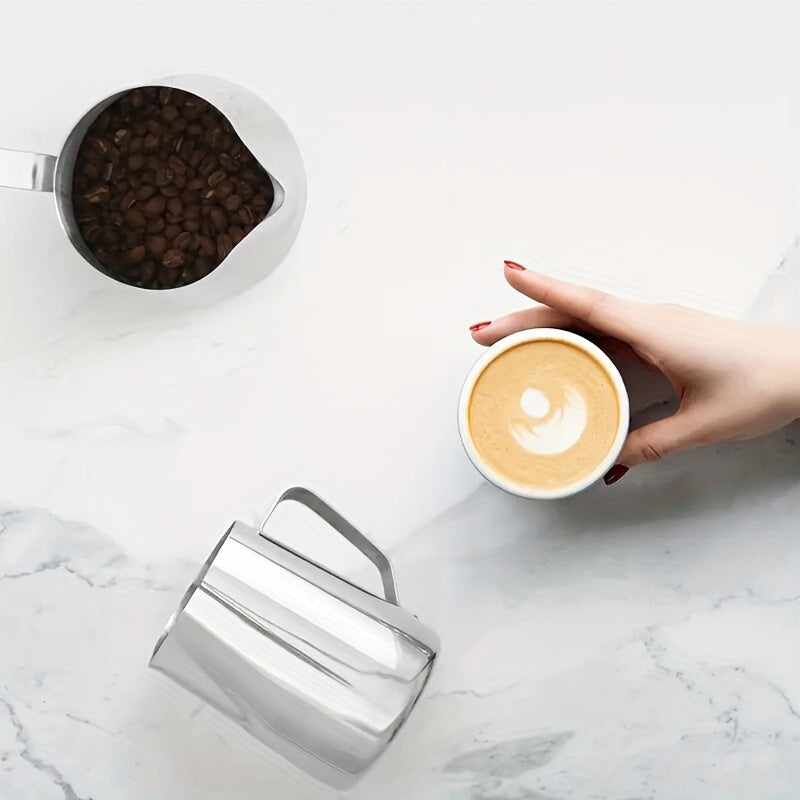 600ml Stainless Steel Handheld Milk Frother Pitcher for Latte Cappuccino Espresso