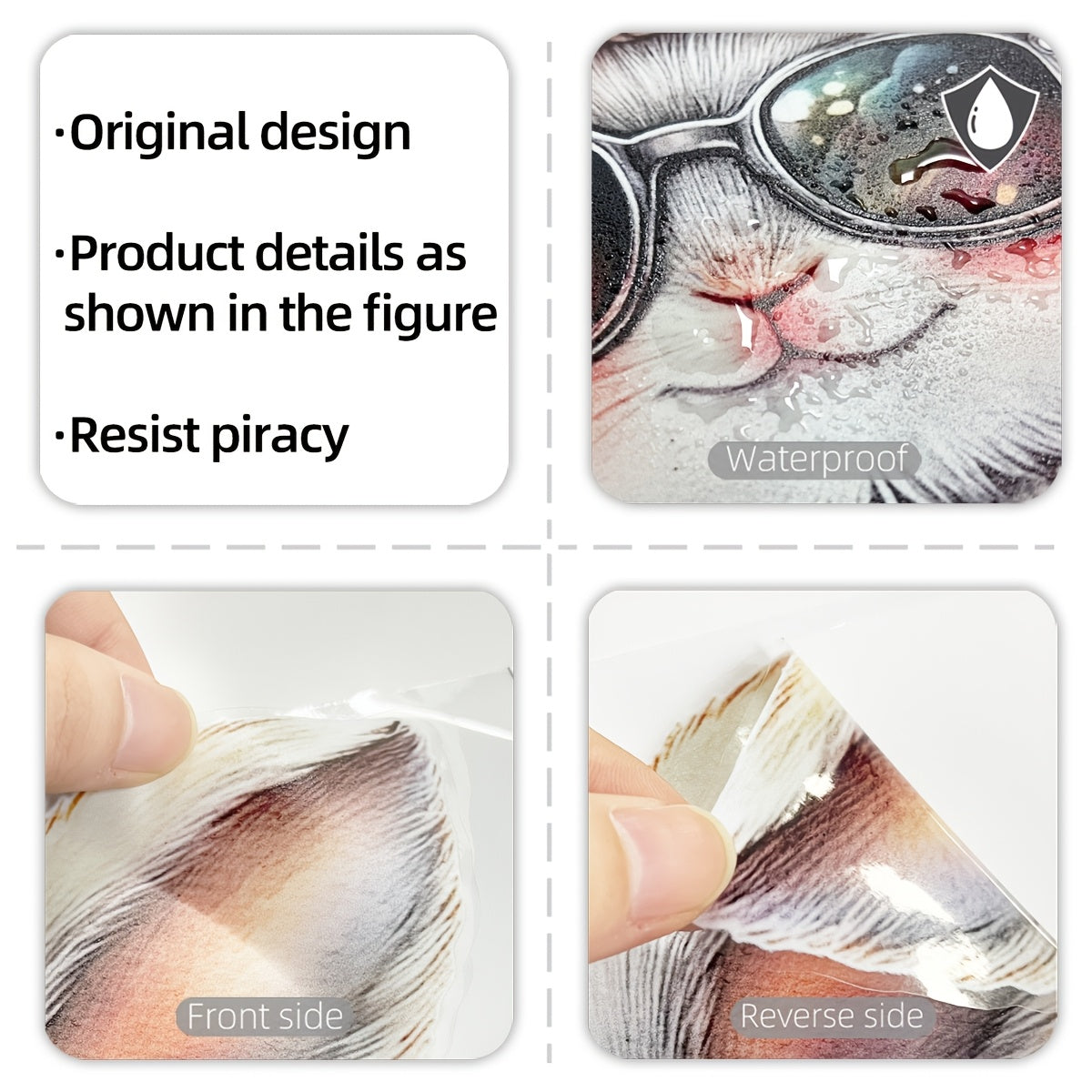 Двусторонний визуальный эффект Пасхального Крутого Кролика Наклейка на окно для раскрашивания яиц с повторно используемым ПВХ-материалом и стеклянным клеем - DJ7562-NL, толщина 5 мил