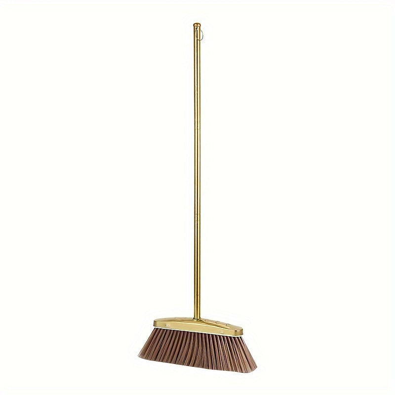 Stainless Steel Broom with Extra-Long Handle for Hard Floors and Outdoor Spaces
