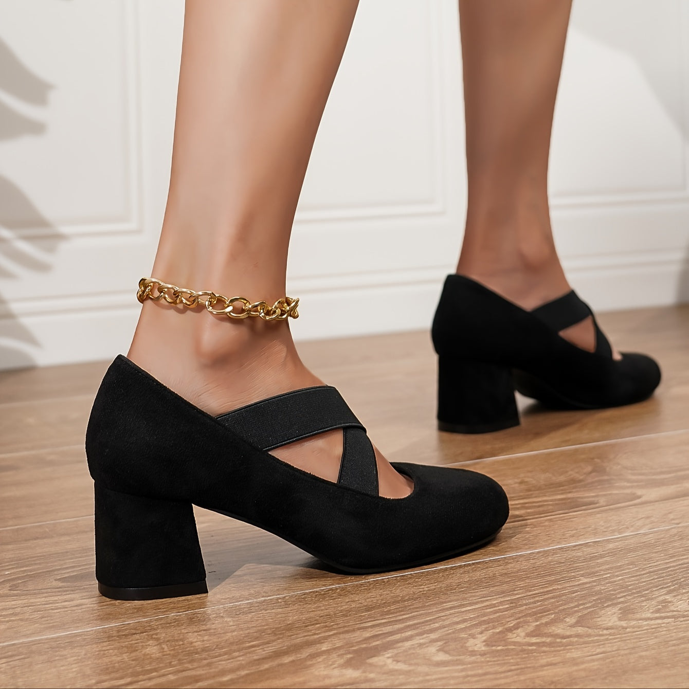 Women's Solid Color Elegant Slip-On High Heels Dress Shoes