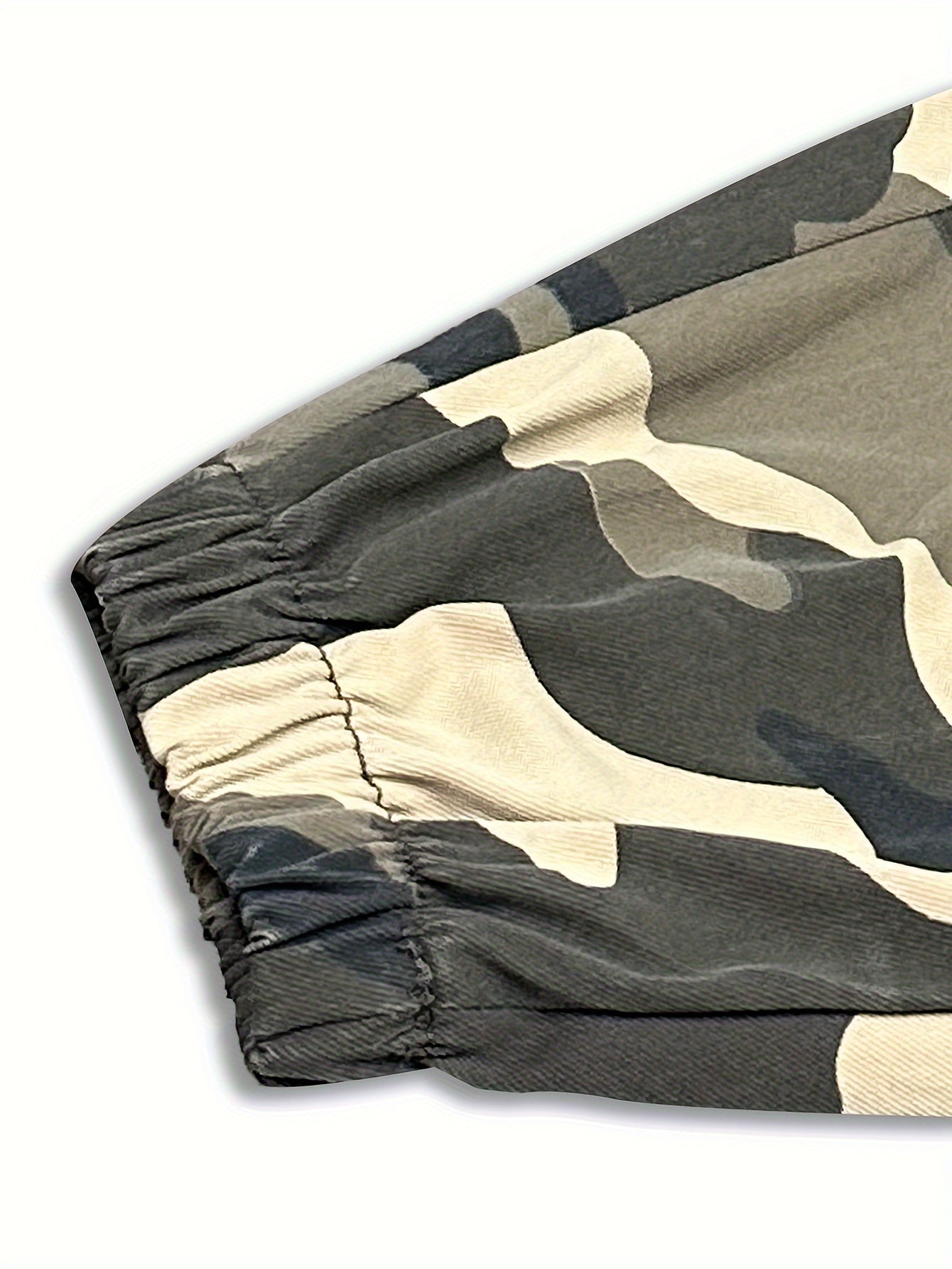 Men's Camo Cargo Pants Non-Stretch Polyester Drawstring Waist Flap Pockets Outdoor Work