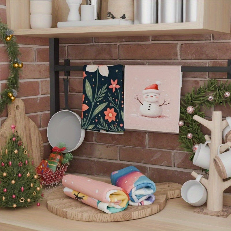 Set of Four Winter Christmas Snowman Snowflake Deer Wall Art 18x66.04 cm