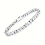 Sterling Silver Tennis Bracelet with Moissanite 15.5-19 Carats VVS1 Round Cut