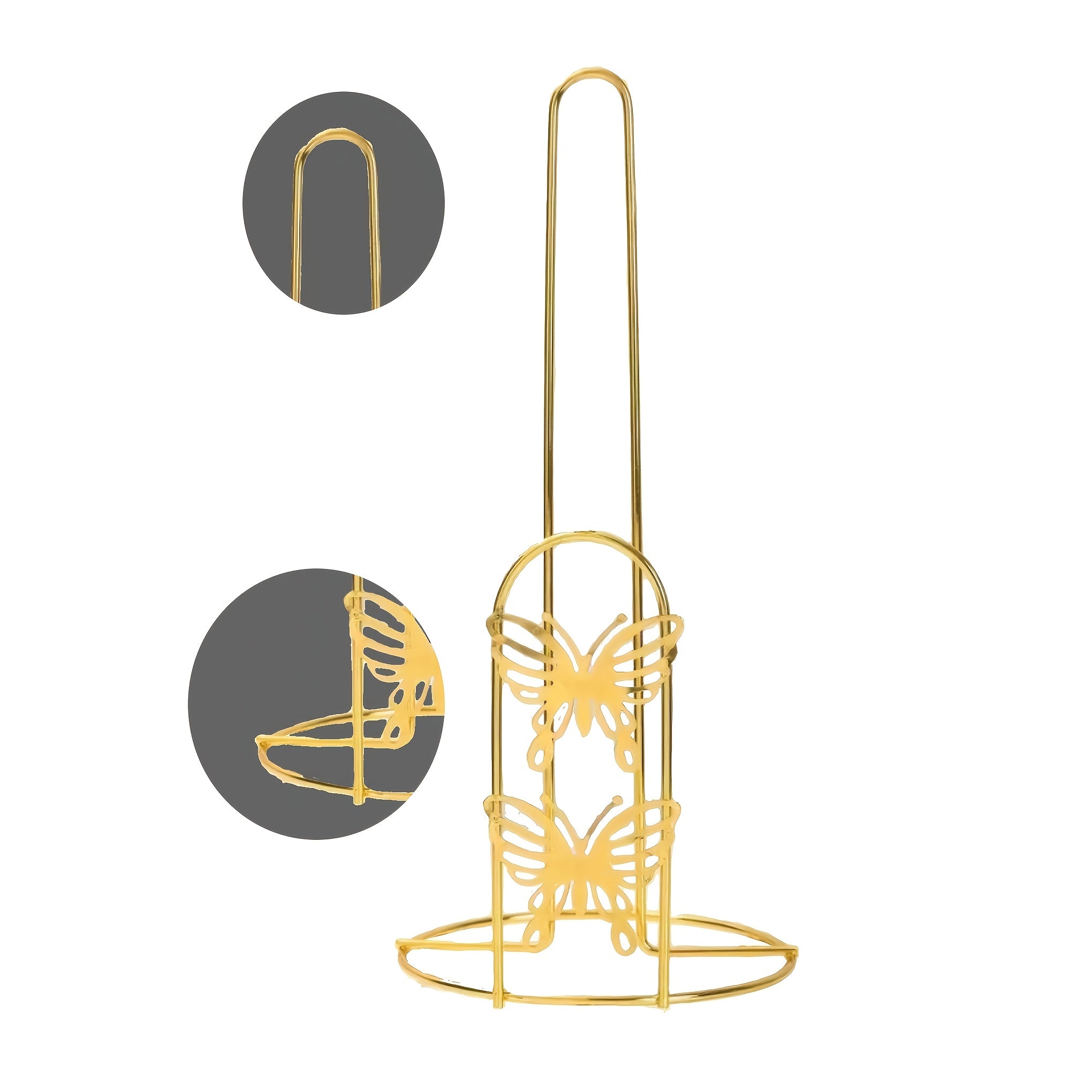 Soporte vertical para toallas de papel de hierro forjado con diseño nórdico de mariposa para cocina y baño