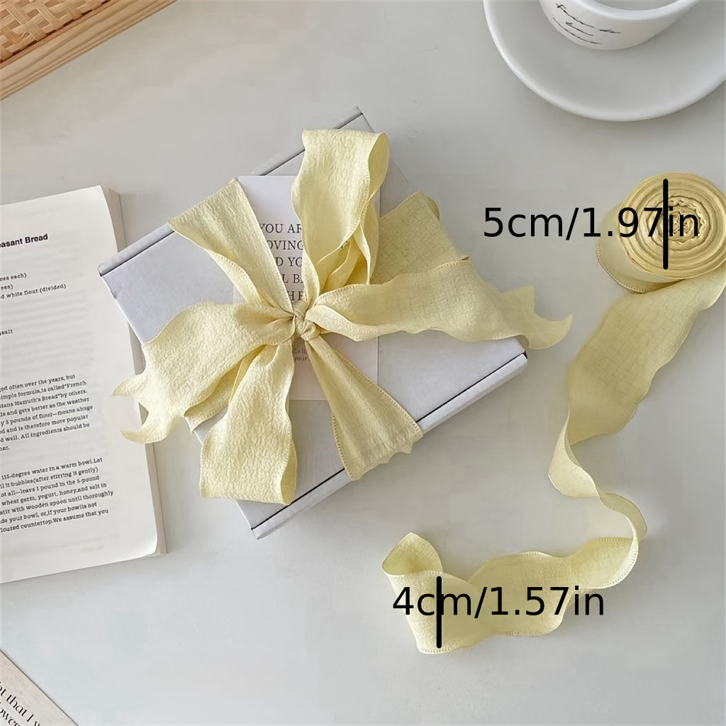 Envoltura de regalo con lazo plisado Boho Chic con borde de hoja de loto para decoraciones navideñas