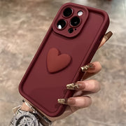 Shockproof Wine Red Mobile Phone Case for Apple Models with Transparent Frosted Design