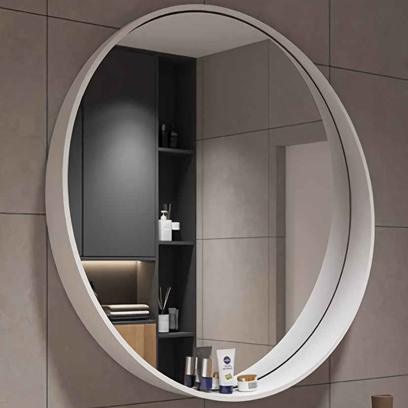 Solid Wood Oak Wall Mirror 60x60cm Moisture Barrier Wall Mount