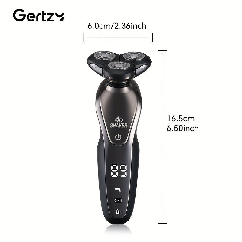 Men's Electric Shaver with Nose and Sideburn Trimmers, Face Cleaning Brush, Stainless Steel Blades, Rechargeable, 60+ Minutes Runtime