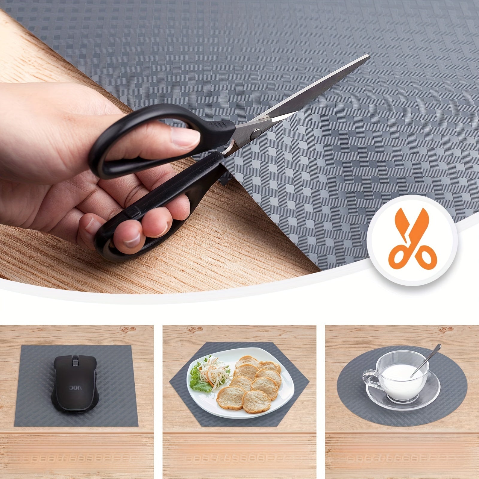 Forros de gabinete lavables de EVA antideslizantes para estantes, cajones, refrigerador, muebles de cocina