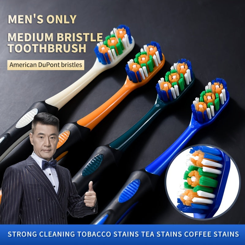 Men's 360° Hard Nylon Bristle Toothbrush for Adults