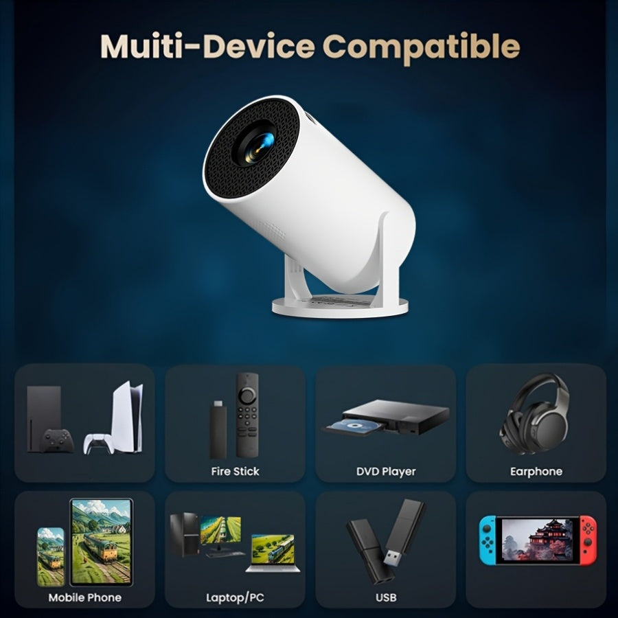 Proyector de video LED de alta brillo con rotación de 180° para hogar y oficina