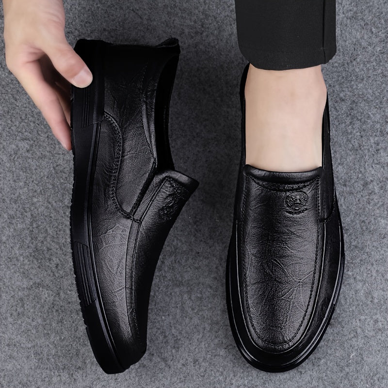 Men's Slip On Loafer Shoes Leather Casual Round Toe for Fall Spring Summer Winter