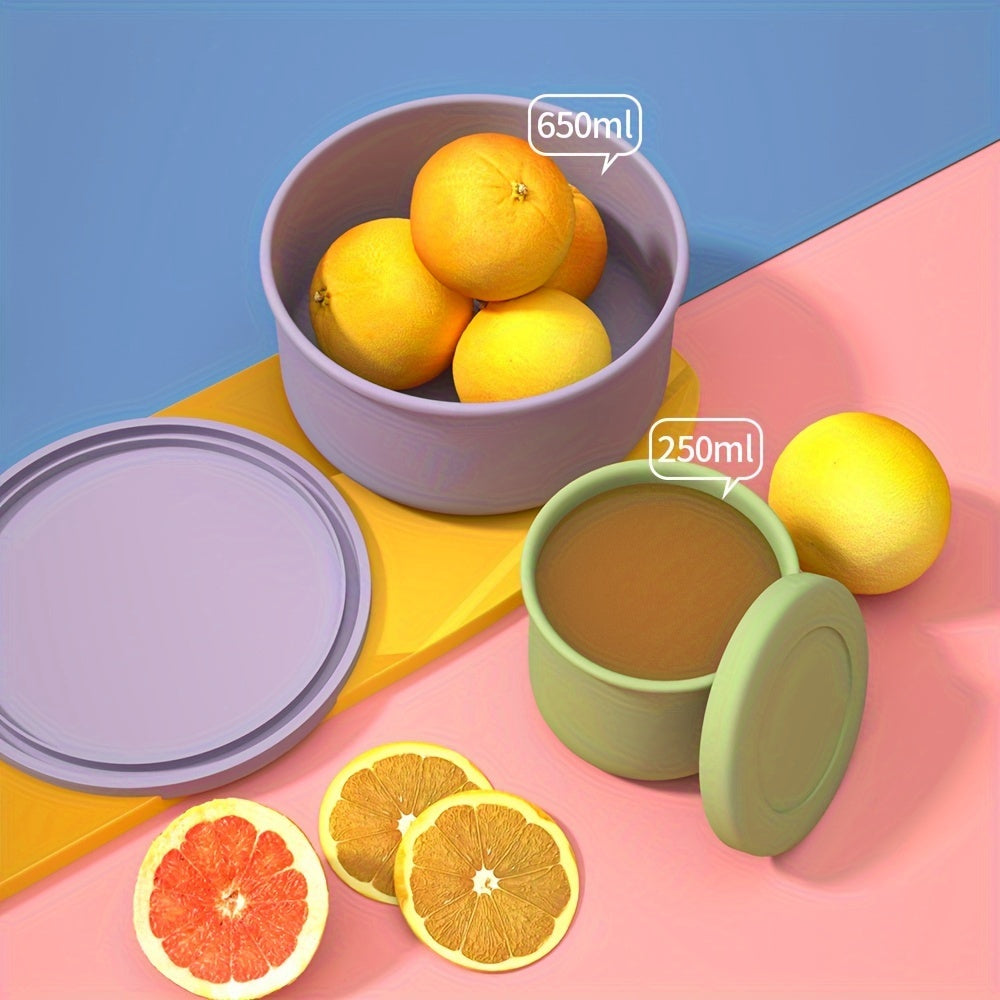 Ulgurji silikon yangi saqlash qutilari va idishlari, mikroto'lqinli pechda isitish uchun ommaviy ravishda, lagerda, pikniklarda, ofis tushliklari va qopqoq bilan stol anjomlari uchun mukammal.