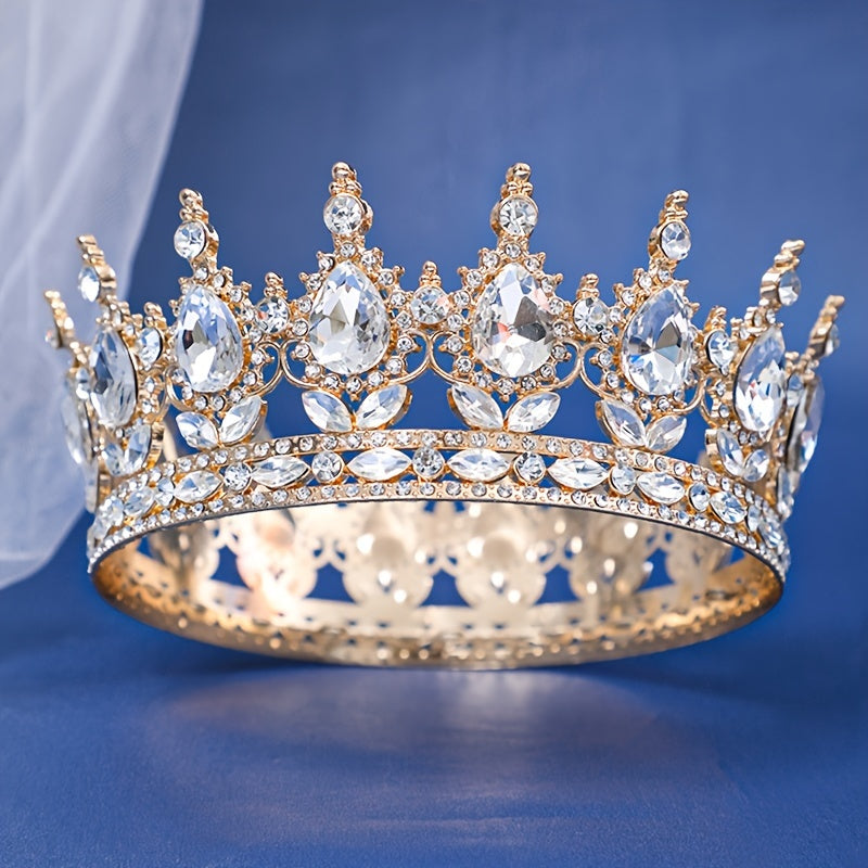 Women’s Shiny Rhinestone Tiara Crown for Weddings and Parties