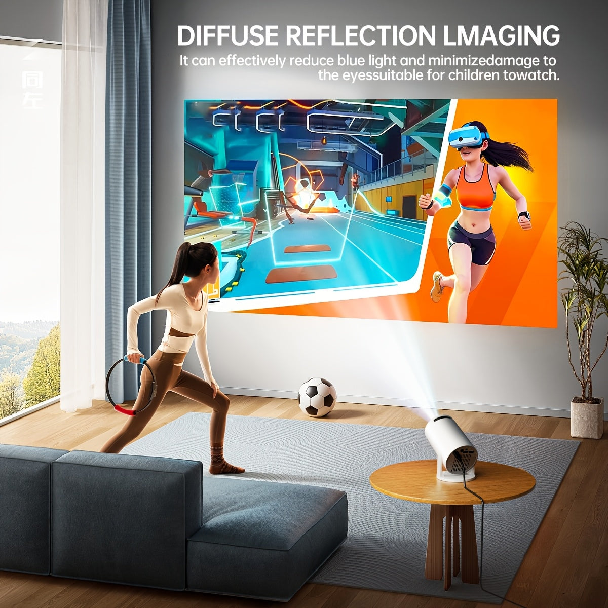 Mini Portable 4K Support LED Projector for Camping and Home Use