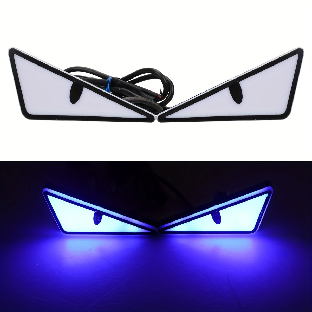 2pcs LED Demon Eye Lights Triangle Angel Eye Car Motorcycle Neon Bright Safety Driving