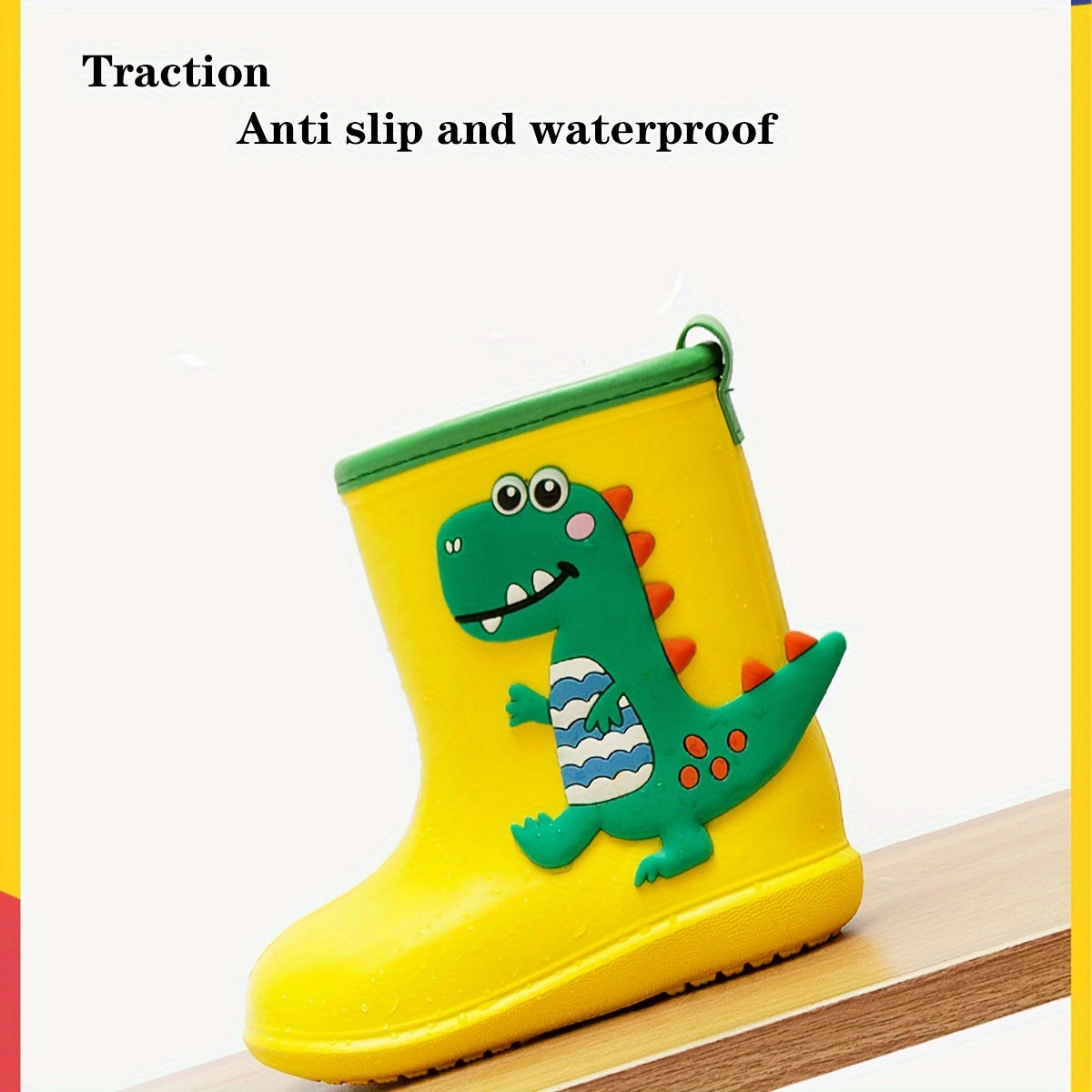 Kids Rain Boots Slip-Resistant Ankle Shoes Dinosaur Unicorn Casual All-Season