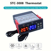 Digital Temperature Controller for Aquariums Dual Display 110V 220V Battery-Free